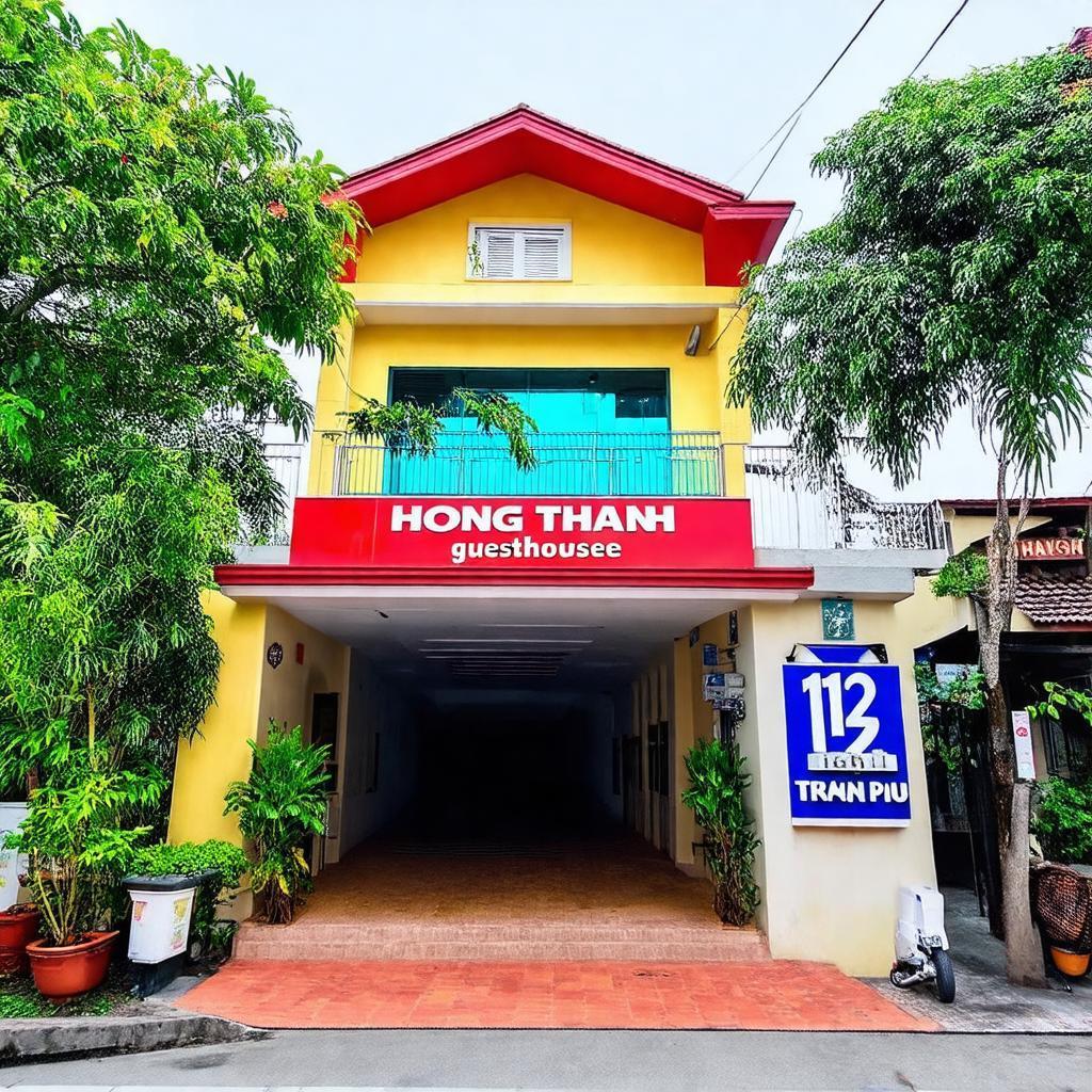 Mặt tiền Nhà nghỉ Hồng Thanh Vũng Tàu 112 Trần Phú nhìn từ đường ven biển